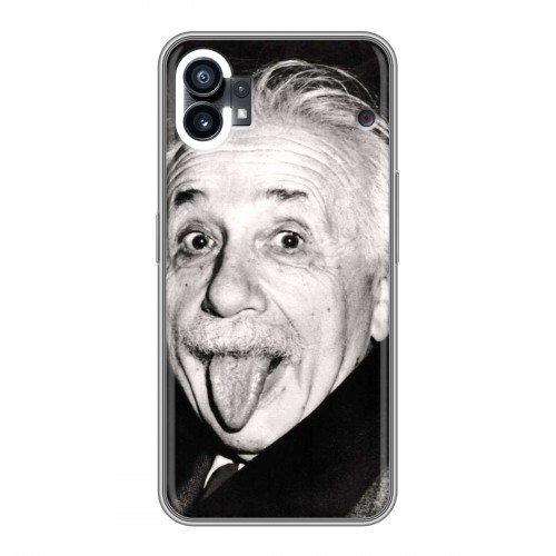 Дизайнерский силиконовый с усиленными углами чехол для Nothing Phone (1) Альберт Эйнштейн