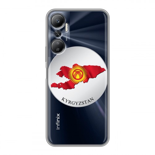 Полупрозрачный дизайнерский силиконовый с усиленными углами чехол для Infinix Hot 20 флаг Киргизии
