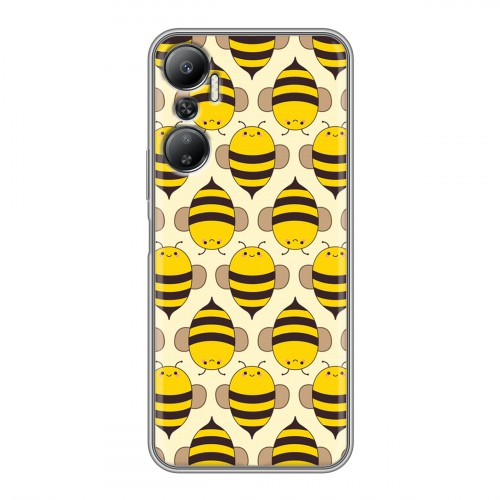 Дизайнерский силиконовый с усиленными углами чехол для Infinix Hot 20 Пчелиные узоры