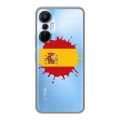 Полупрозрачный дизайнерский силиконовый с усиленными углами чехол для Infinix Hot 20S флаг Испании