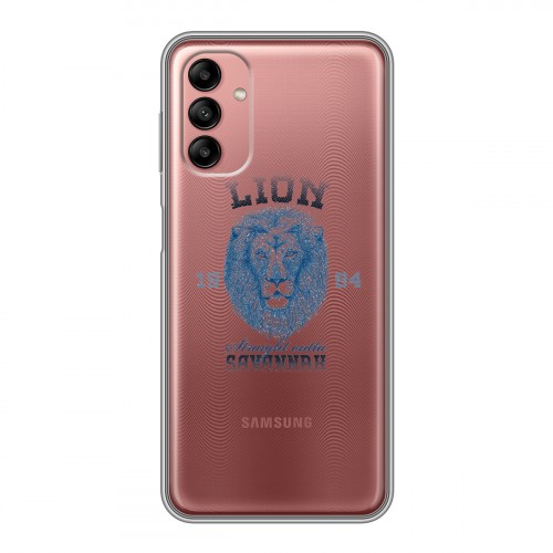 Полупрозрачный дизайнерский пластиковый чехол для Samsung Galaxy A04s Символика льва