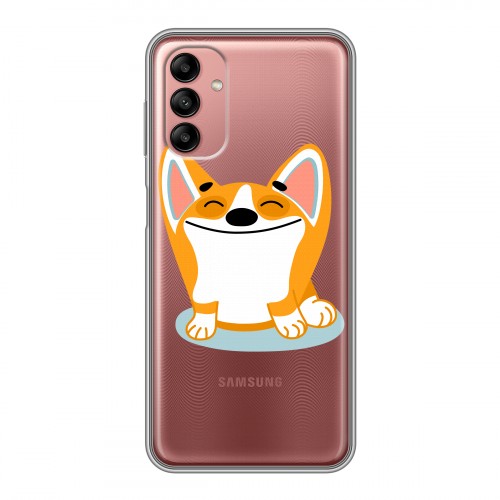 Полупрозрачный дизайнерский пластиковый чехол для Samsung Galaxy A04s Прозрачные собаки