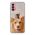 Дизайнерский силиконовый чехол для Samsung Galaxy A04s Собака и котенок