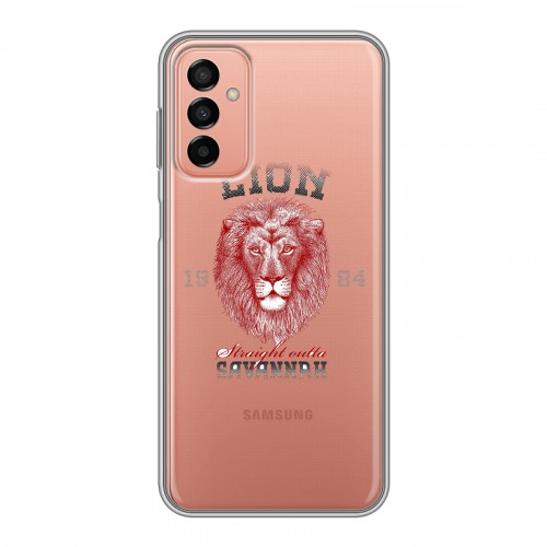 Полупрозрачный дизайнерский силиконовый чехол для Samsung Galaxy M23 5G Символика льва