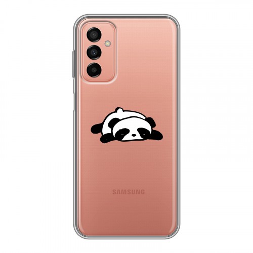 Полупрозрачный дизайнерский силиконовый чехол для Samsung Galaxy M23 5G Прозрачные панды - смайлики