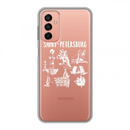 Полупрозрачный дизайнерский силиконовый с усиленными углами чехол для Samsung Galaxy M23 5G Санкт-Петербург