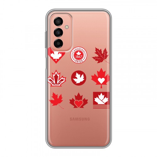 Полупрозрачный дизайнерский силиконовый чехол для Samsung Galaxy M23 5G Флаг Канады