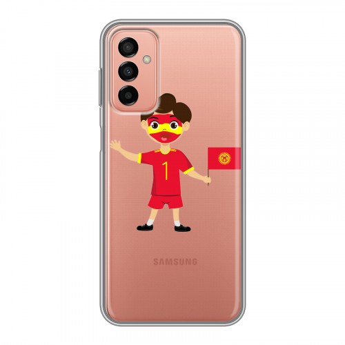 Полупрозрачный дизайнерский силиконовый чехол для Samsung Galaxy M23 5G флаг Киргизии