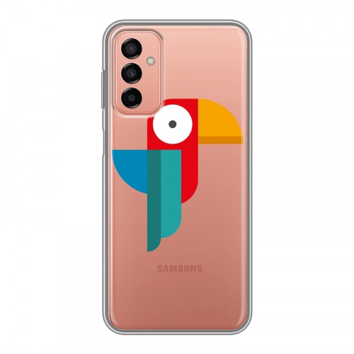 Полупрозрачный дизайнерский силиконовый чехол для Samsung Galaxy M23 5G Прозрачные попугаи