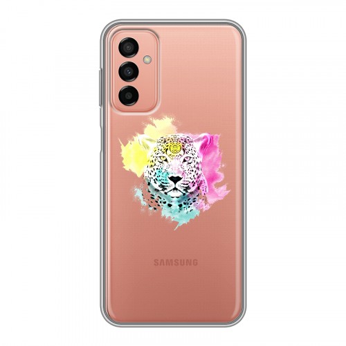 Дизайнерский силиконовый чехол для Samsung Galaxy M23 5G Прозрачные леопарды