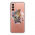 Полупрозрачный дизайнерский силиконовый чехол для Samsung Galaxy M23 5G Прозрачные леопарды