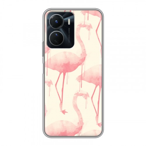 Дизайнерский силиконовый чехол для Vivo Y16 Розовые фламинго