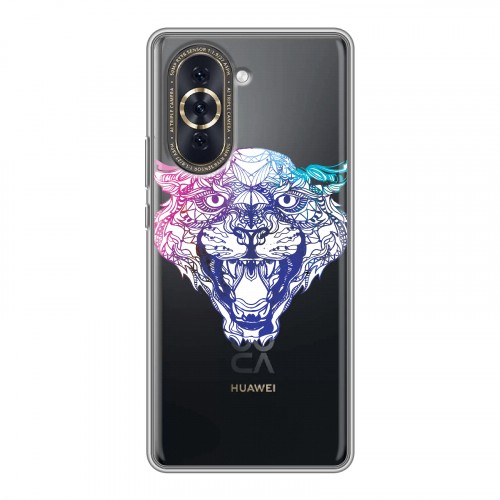 Дизайнерский силиконовый чехол для Huawei Nova 10 Прозрачные леопарды