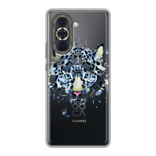 Полупрозрачный дизайнерский пластиковый чехол для Huawei Nova 10 Прозрачные леопарды