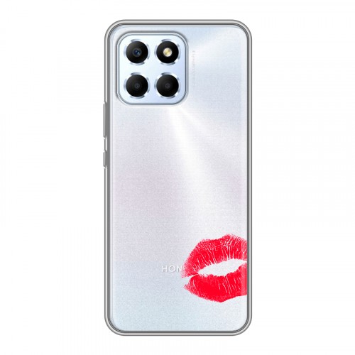 Полупрозрачный дизайнерский пластиковый чехол для Huawei Honor X6 Прозрачные поцелуи