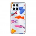 Полупрозрачный дизайнерский пластиковый чехол для Huawei Honor X6 Прозрачные рыбы