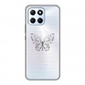 Полупрозрачный дизайнерский пластиковый чехол для Huawei Honor X6 прозрачные Бабочки 