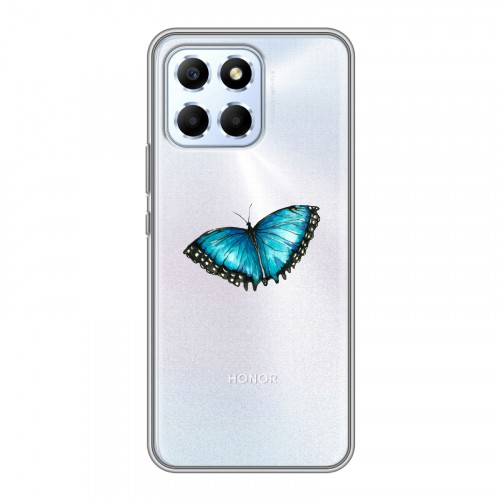 Полупрозрачный дизайнерский пластиковый чехол для Huawei Honor X6 прозрачные Бабочки 