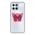 Полупрозрачный дизайнерский силиконовый чехол для Huawei Honor X6 прозрачные Бабочки 