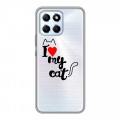 Полупрозрачный дизайнерский силиконовый чехол для Huawei Honor X6 Прозрачные кошки