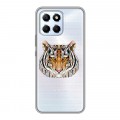 Полупрозрачный дизайнерский силиконовый чехол для Huawei Honor X6 Прозрачные тигры