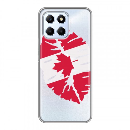 Полупрозрачный дизайнерский пластиковый чехол для Huawei Honor X6 Флаг Канады