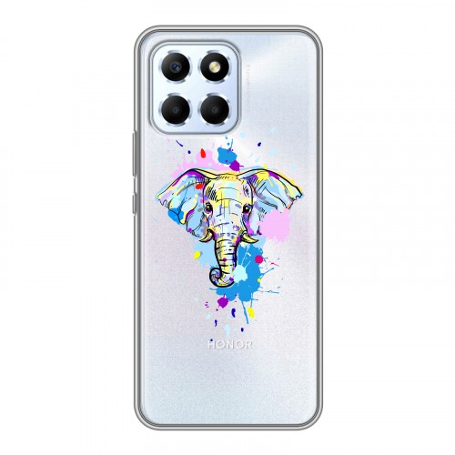 Полупрозрачный дизайнерский пластиковый чехол для Huawei Honor X6 Прозрачные слоны