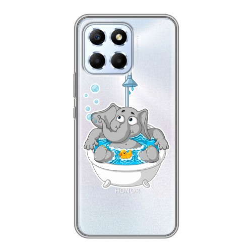 Полупрозрачный дизайнерский пластиковый чехол для Huawei Honor X6 Прозрачные слоны