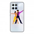 Полупрозрачный дизайнерский силиконовый с усиленными углами чехол для Huawei Honor X6 Прозрачные танцоры 