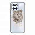 Дизайнерский силиконовый чехол для Huawei Honor X6 Прозрачные леопарды