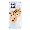 Дизайнерский пластиковый чехол для Huawei Honor X6 Прозрачные леопарды