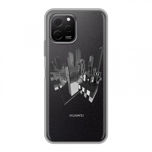 Полупрозрачный дизайнерский пластиковый чехол для Huawei Nova Y61 Абстракции