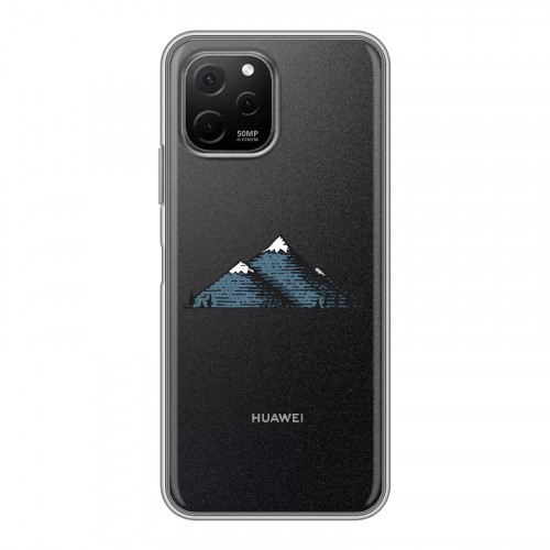 Полупрозрачный дизайнерский силиконовый с усиленными углами чехол для Huawei Nova Y61 Прозрачные дикий запад