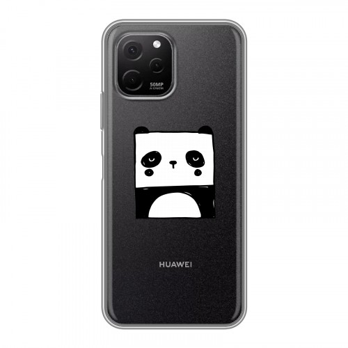 Полупрозрачный дизайнерский пластиковый чехол для Huawei Nova Y61 Прозрачные панды - смайлики