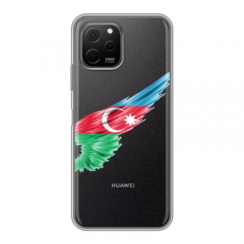 Полупрозрачный дизайнерский пластиковый чехол для Huawei Nova Y61 Флаг Азербайджана