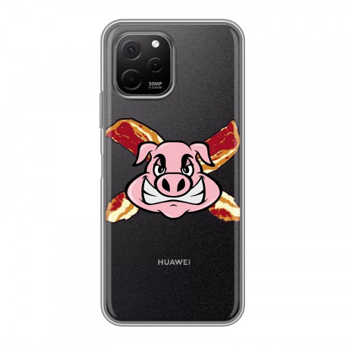 Полупрозрачный дизайнерский пластиковый чехол для Huawei Nova Y61 Прозрачные свинки