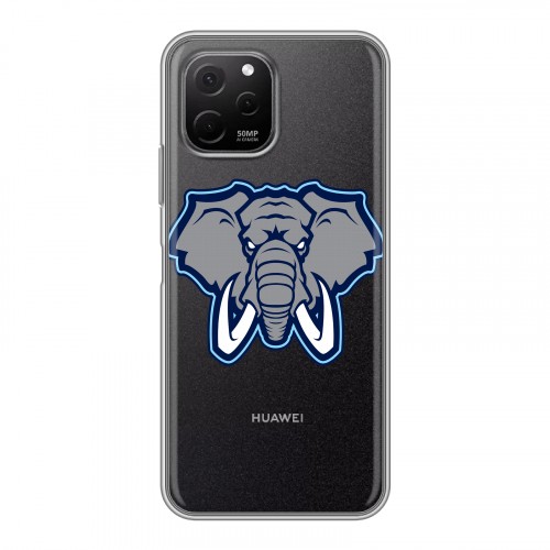 Полупрозрачный дизайнерский силиконовый с усиленными углами чехол для Huawei Nova Y61 Прозрачные слоны
