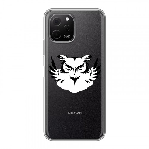 Полупрозрачный дизайнерский пластиковый чехол для Huawei Nova Y61 Прозрачные совы