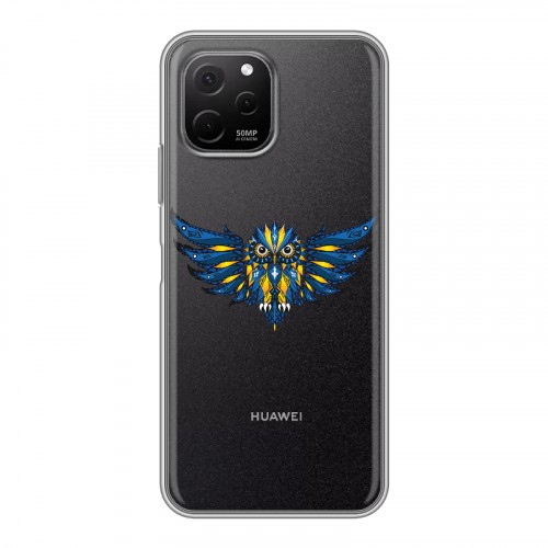 Полупрозрачный дизайнерский силиконовый с усиленными углами чехол для Huawei Nova Y61 Прозрачные совы