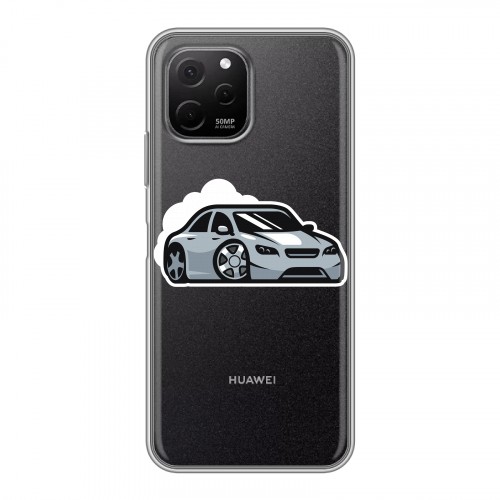 Полупрозрачный дизайнерский пластиковый чехол для Huawei Nova Y61 Прозрачный дрифт