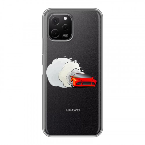 Полупрозрачный дизайнерский силиконовый с усиленными углами чехол для Huawei Nova Y61 Прозрачный дрифт