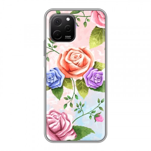 Дизайнерский силиконовый чехол для Huawei Nova Y61 Романтик цветы