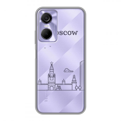 Полупрозрачный дизайнерский силиконовый чехол для Tecno Pop 6 Pro Москва