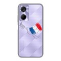 Полупрозрачный дизайнерский пластиковый чехол для Tecno Pop 6 Pro Флаг Франции