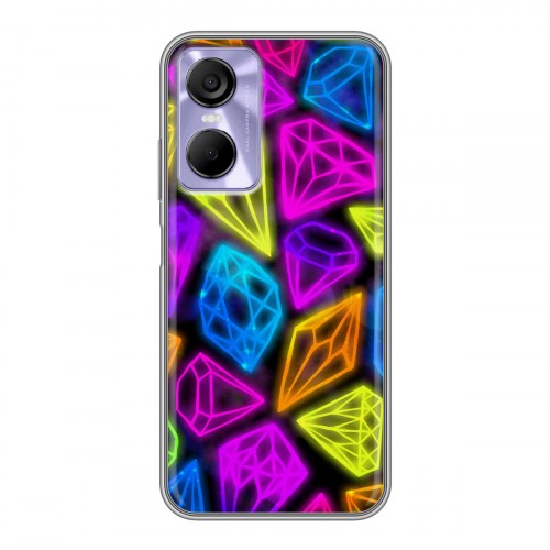 Дизайнерский силиконовый чехол для Tecno Pop 6 Pro Яркие алмазы