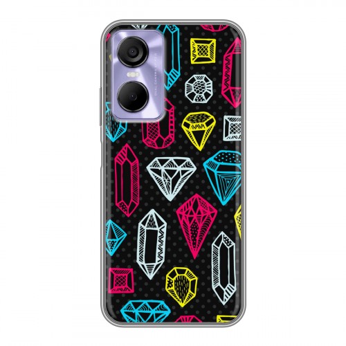 Дизайнерский пластиковый чехол для Tecno Pop 6 Pro Яркие алмазы