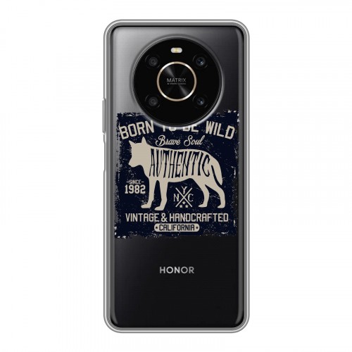 Полупрозрачный дизайнерский пластиковый чехол для Huawei Honor X9 Волки