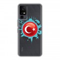Полупрозрачный дизайнерский пластиковый чехол для TCL 40R 5G Флаг Турции
