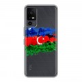 Полупрозрачный дизайнерский силиконовый чехол для TCL 40R 5G Флаг Азербайджана