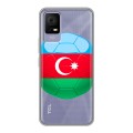 Полупрозрачный дизайнерский пластиковый чехол для TCL 405 Флаг Азербайджана